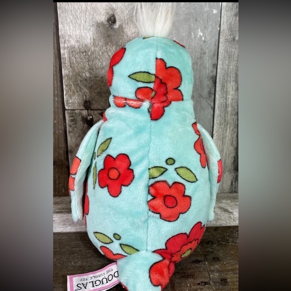 Douglas Cuddle Toy Valery Aqua Blue Flower Penguin Fuzzles Plush Bird - Picture 5 of 10